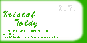 kristof toldy business card